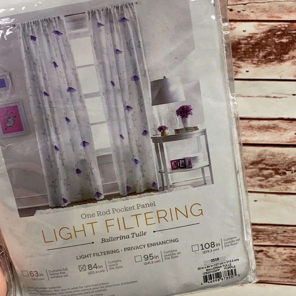 Ballerina curtains new 84” - Picture 3 of 6